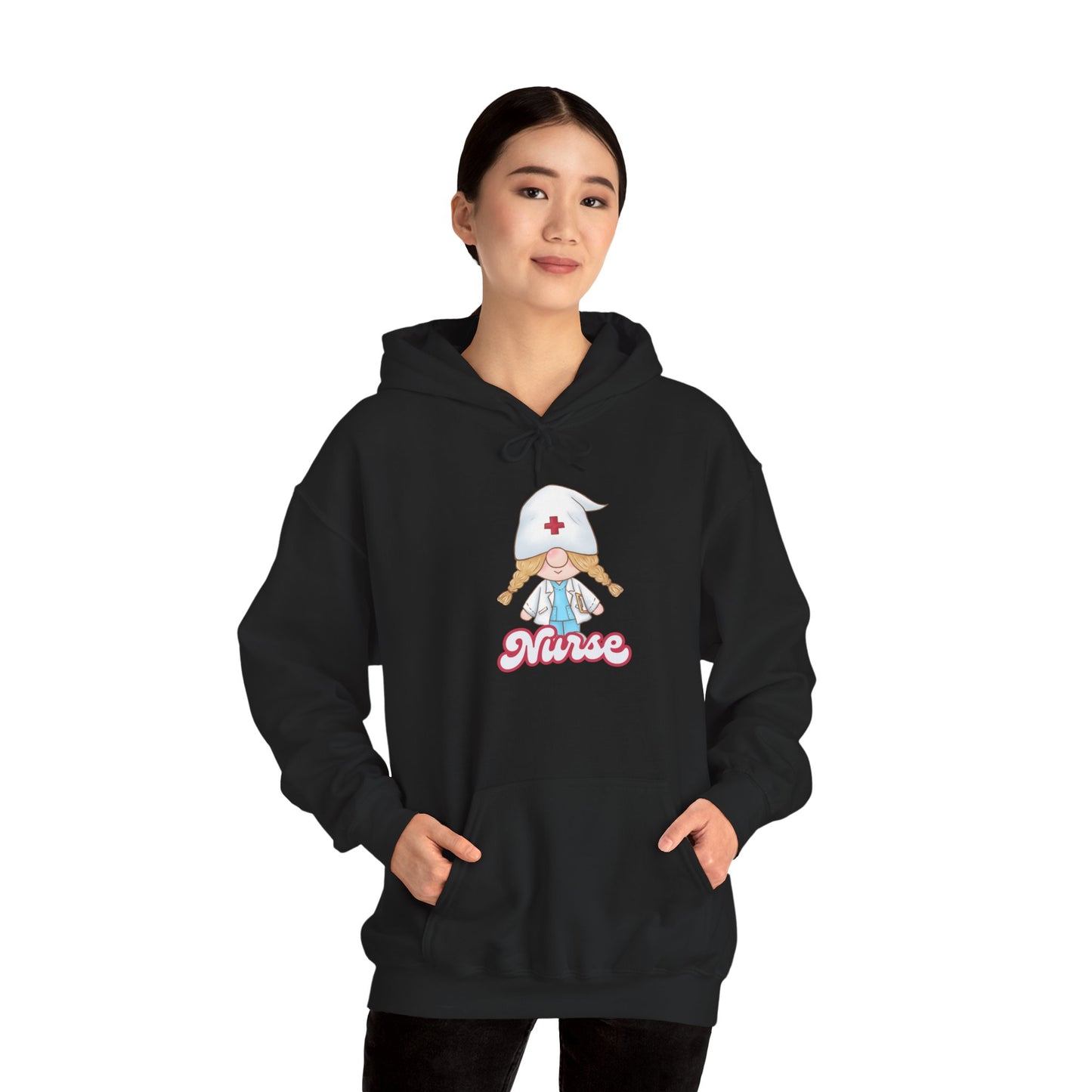 Nurse Cartoon Hoodie - Cozy Unisex Sweatshirt, Gift for Healthcare Workers, Nursing Student Apparel, Medical Profession Hoodie
