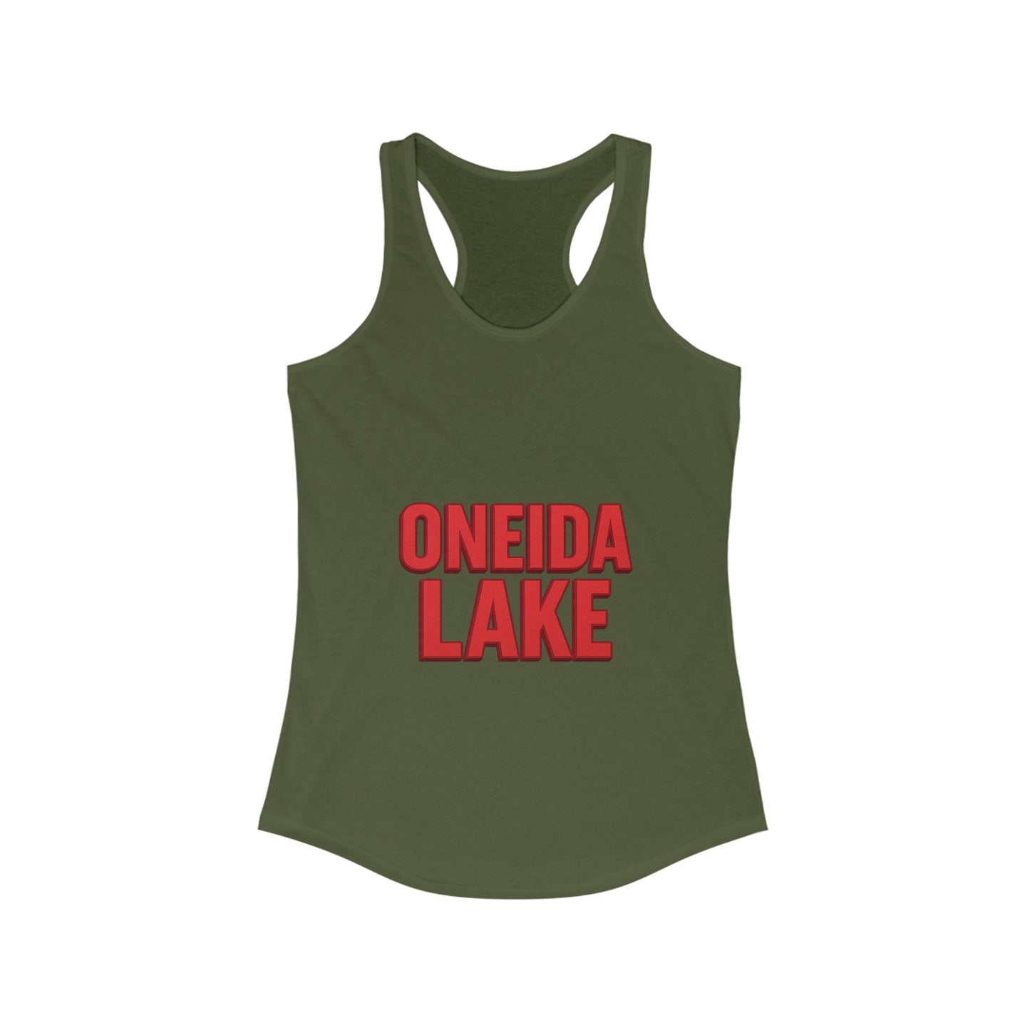 Oneida Lake Women's Racerback Tank, Summer Top, Beachwear, Travel Tee, Outdoor Workouts, Casual Fashion