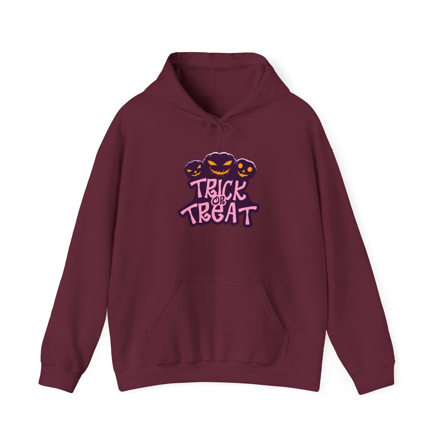 Halloween Trick or Treat Hoodie, Cozy Unisex Sweatshirt, Perfect for Fall Celebrations, Spooky Season Apparel, Gift for Halloween Lovers