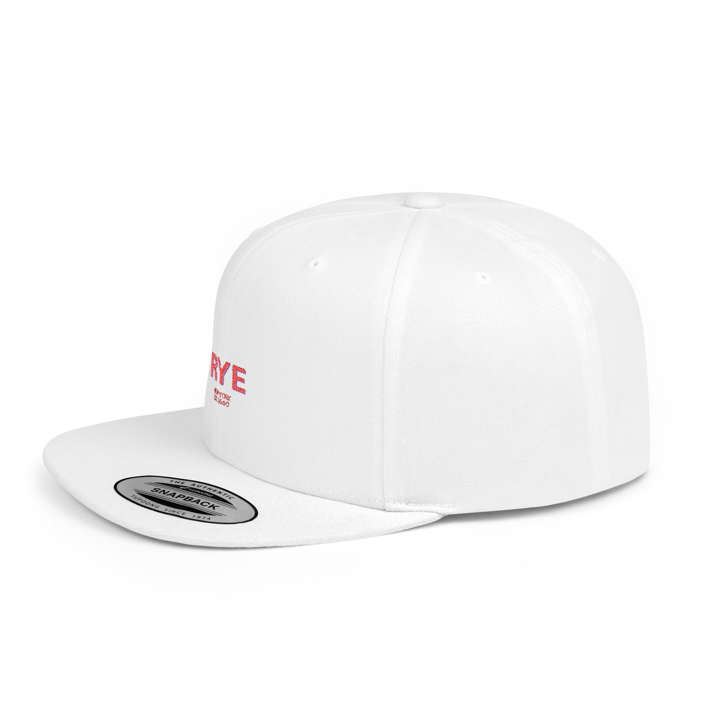Rye Stylish Flat Bill Snapback Hat with Design, Perfect for Casual Outings, Streetwear, Gifts, Festivals, Everyday Wear