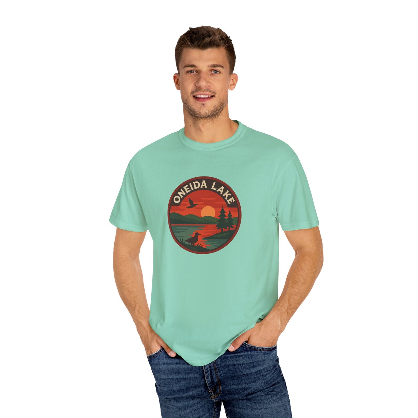 Oneida Lake Unisex T-Shirt, Casual Graphic Tee, Nature Lover Gift, Outdoor Adventure Shirt, Vacation Souvenir, Summer Wear