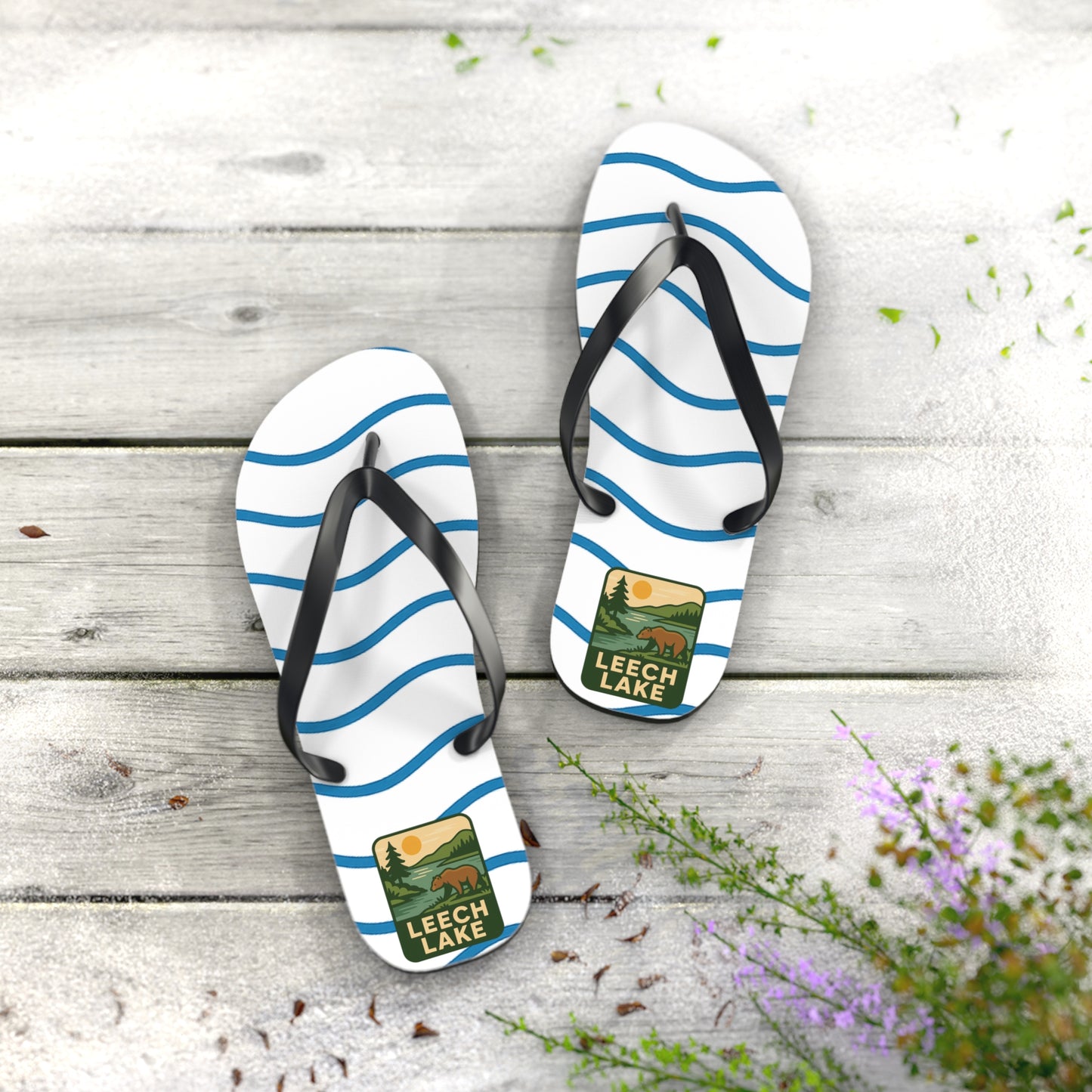 Leech Lake Beachy Vibes Flip Flops - Summer Sandals, Poolside Footwear, Vacation Essentials, Casual Summer Shoes, Beach Accessories