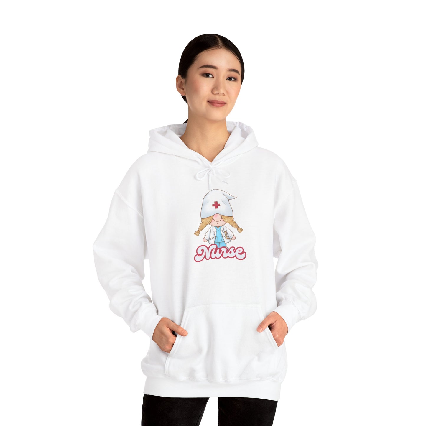 Nurse Cartoon Hoodie - Cozy Unisex Sweatshirt, Gift for Healthcare Workers, Nursing Student Apparel, Medical Profession Hoodie