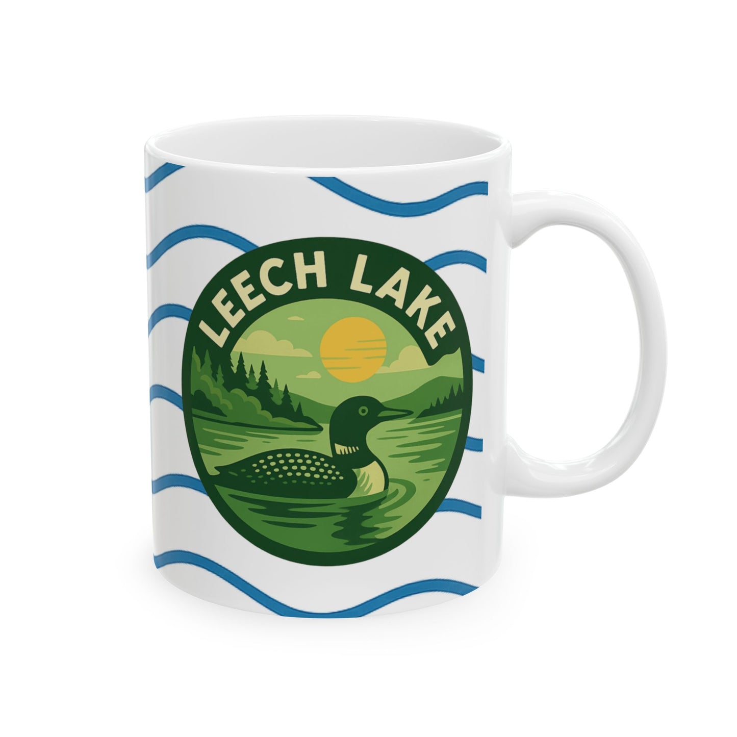 Leech Lake Serene Sunrise Ceramic Mug - Perfect for Coffee Lovers, Gift for Nature Enthusiasts, Beach Lover's Delight, Ocean Vibes, Relaxation