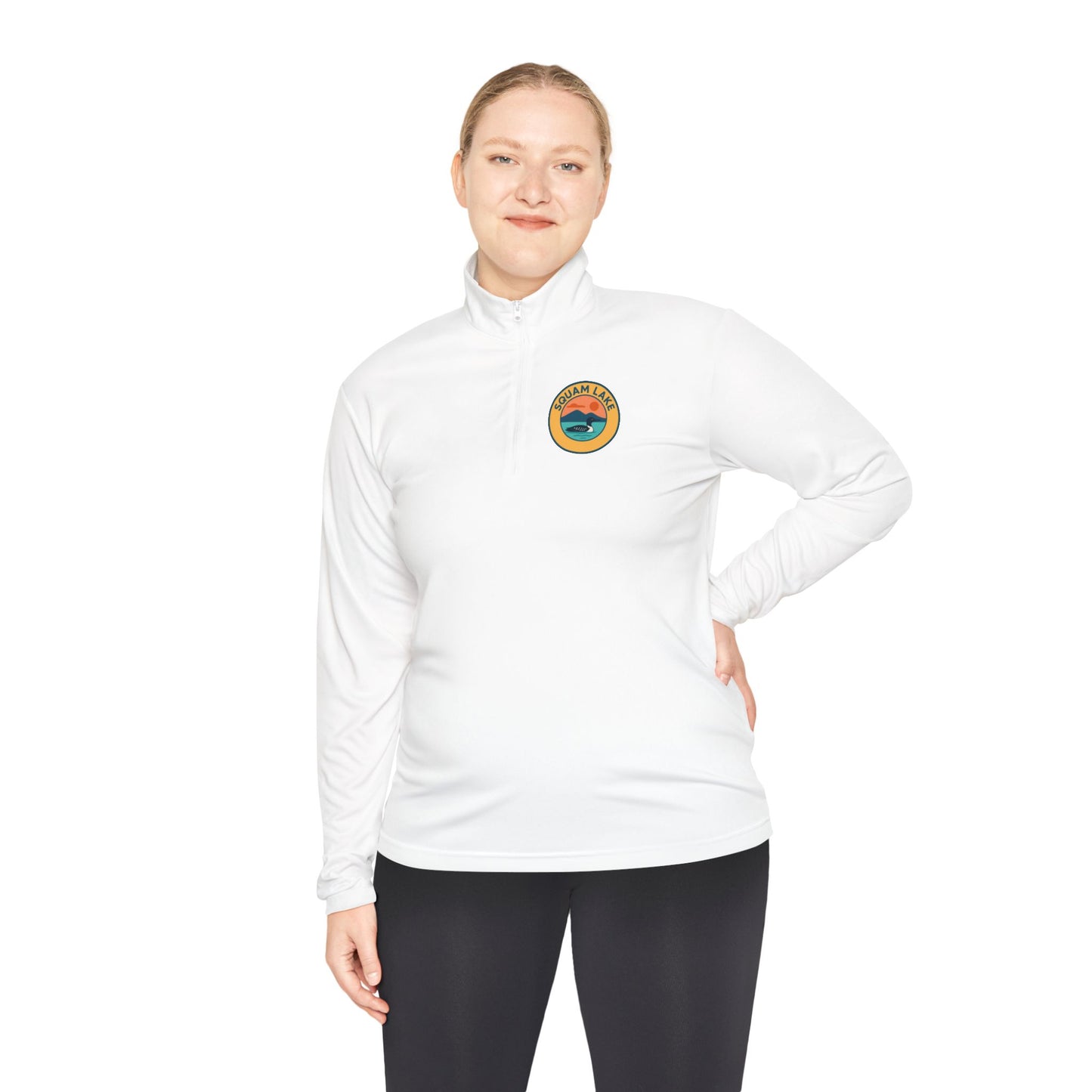 Cozy Unisex Quarter-Zip Pullover, Lake Apparel, Outdoor Gear, Relaxed Fit Layering, Gift for Nature Lovers