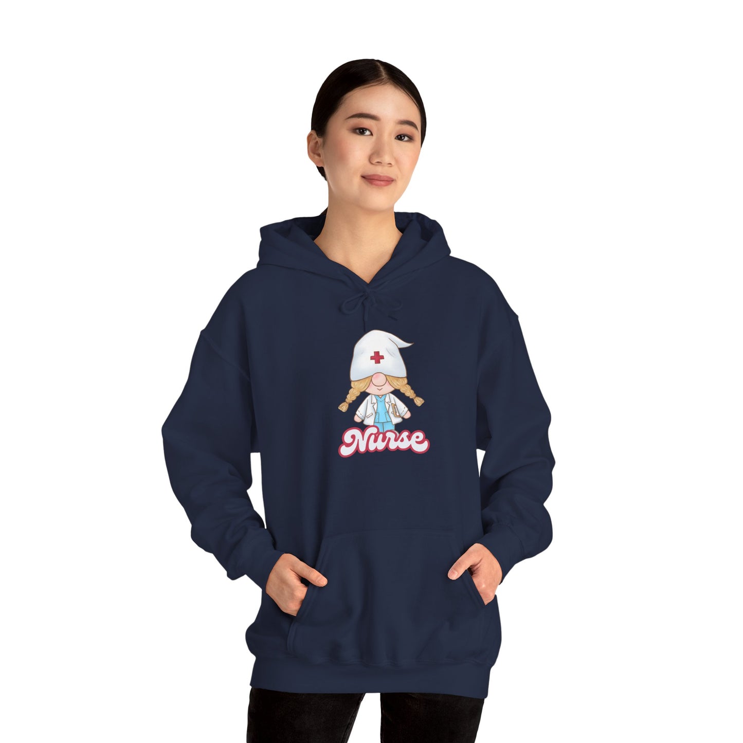 Nurse Cartoon Hoodie - Cozy Unisex Sweatshirt, Gift for Healthcare Workers, Nursing Student Apparel, Medical Profession Hoodie