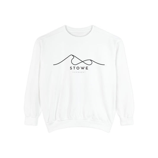 Stowe Chill Vibes Sweatshirt - Unisex Garment-Dyed Style, Perfect for Lounging