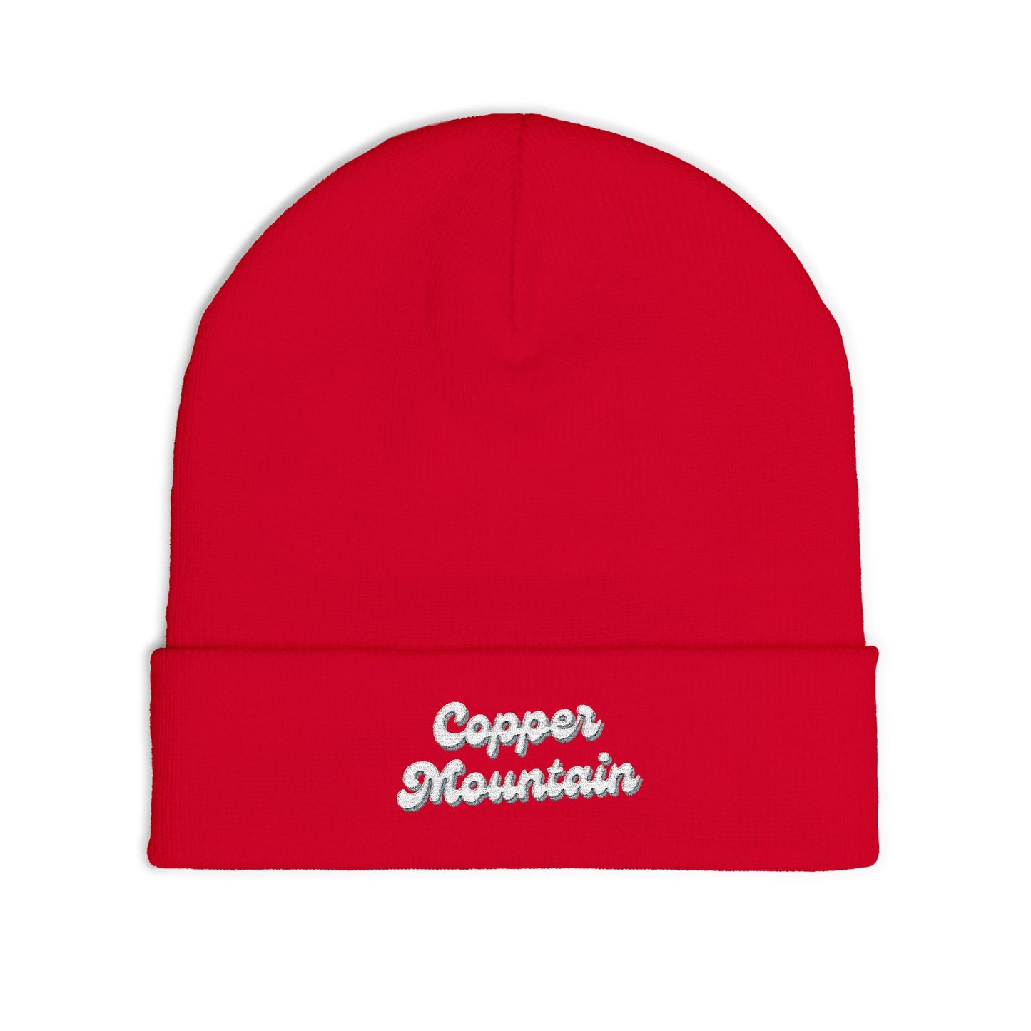 Copper Mountain Cozy Embroidered Knit Beanie | Winter Hat, Casual Fashion Accessory, Gift for Him/Her, Cozy Style, Outdoor Wear