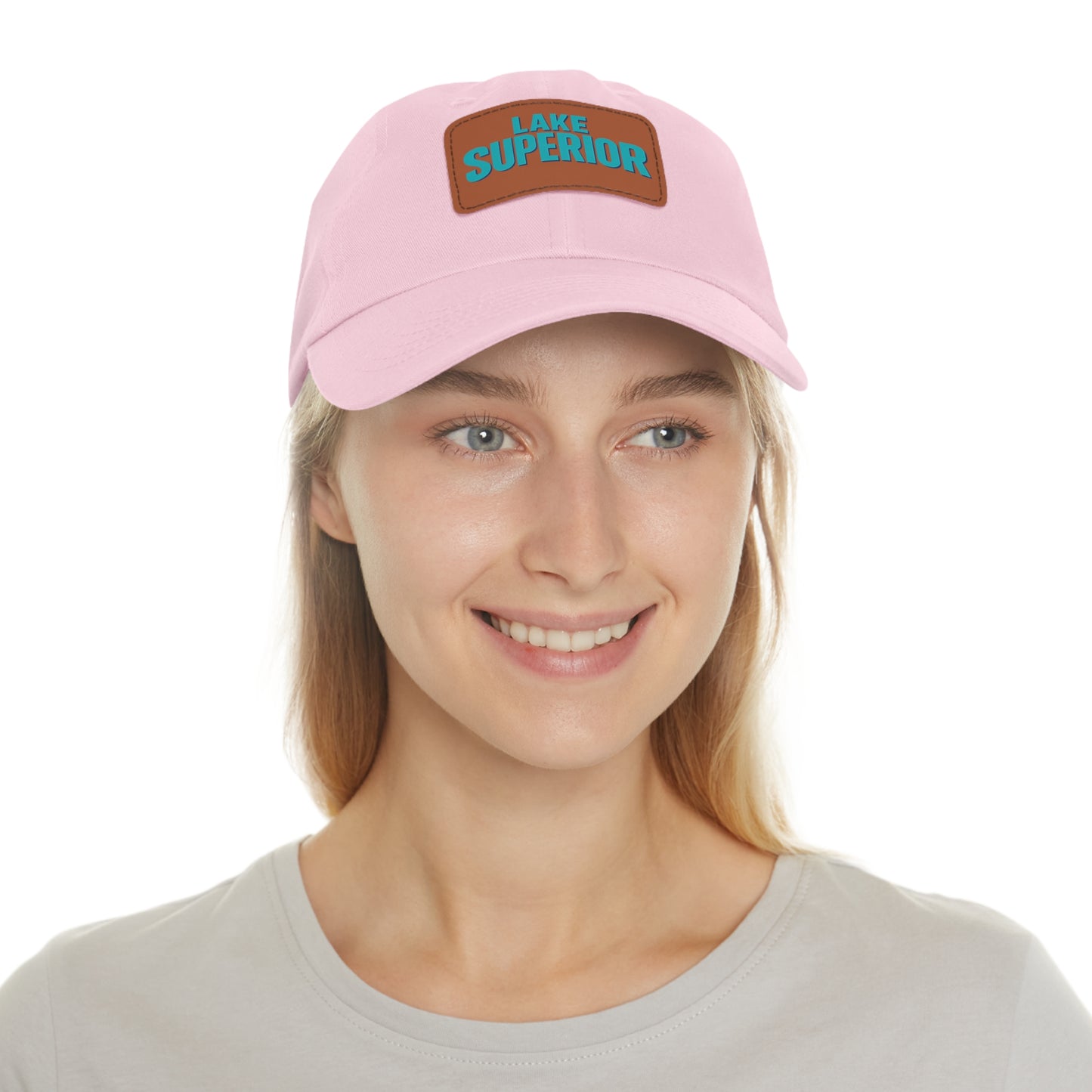 Lake Superior Dad Hat with Leather Patch (Rectangle)