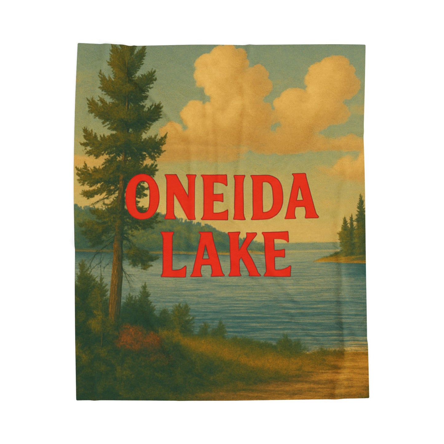 Oneida Lake Velveteen Plush Blanket