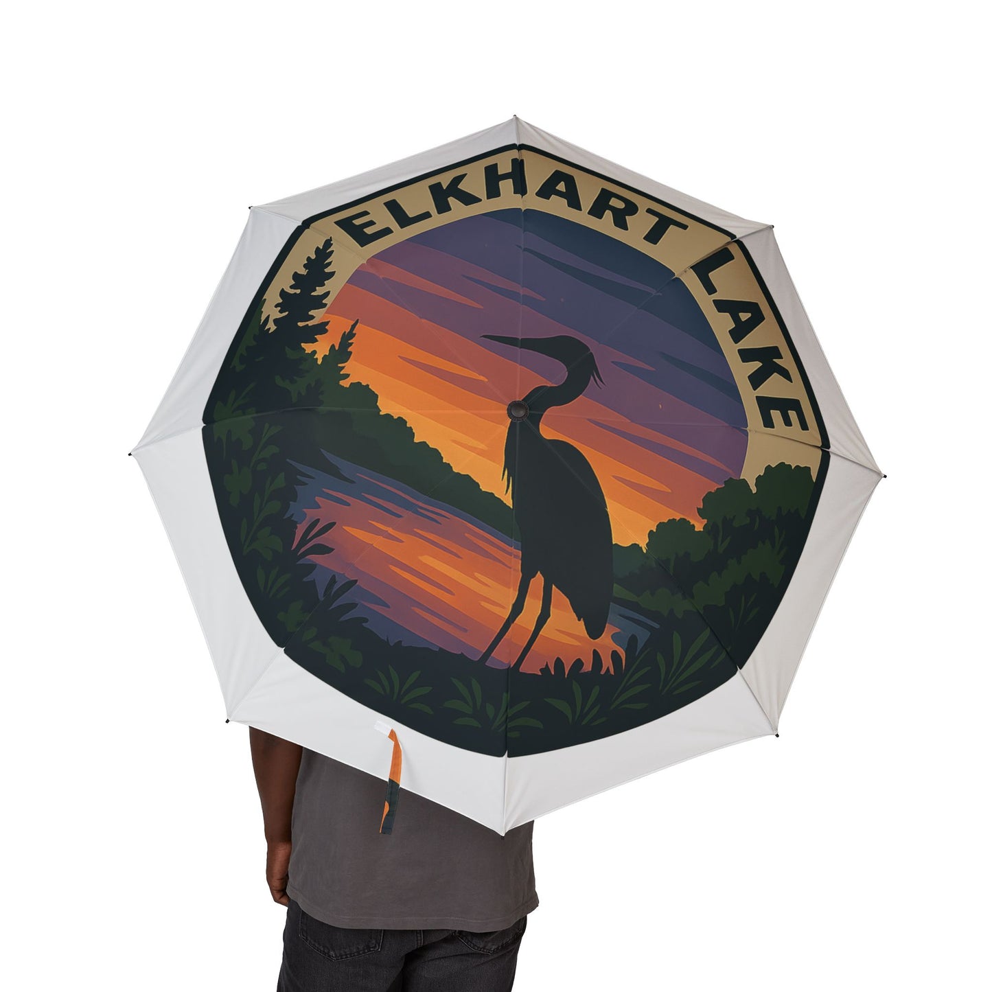 Elkhart Lake Semi-Automatic Foldable Umbrella, Travel Umbrella, Outdoor Gear, Gifts for Nature Lovers, Rainy Day Essential