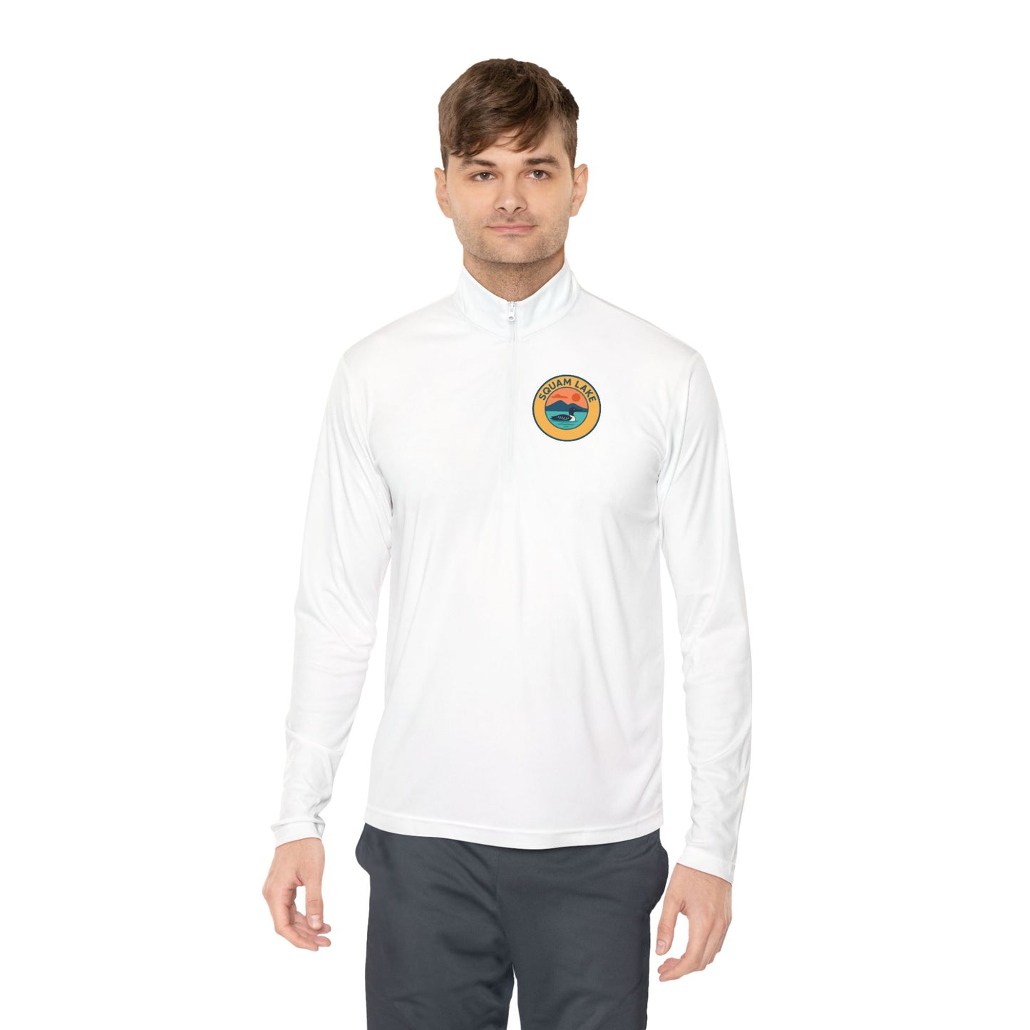 Cozy Unisex Quarter-Zip Pullover, Lake Apparel, Outdoor Gear, Relaxed Fit Layering, Gift for Nature Lovers