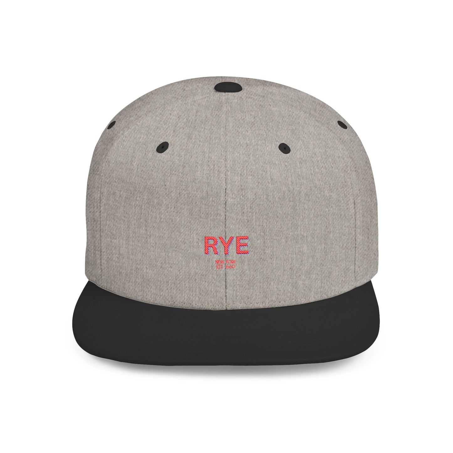 Rye Stylish Flat Bill Snapback Hat with Design, Perfect for Casual Outings, Streetwear, Gifts, Festivals, Everyday Wear