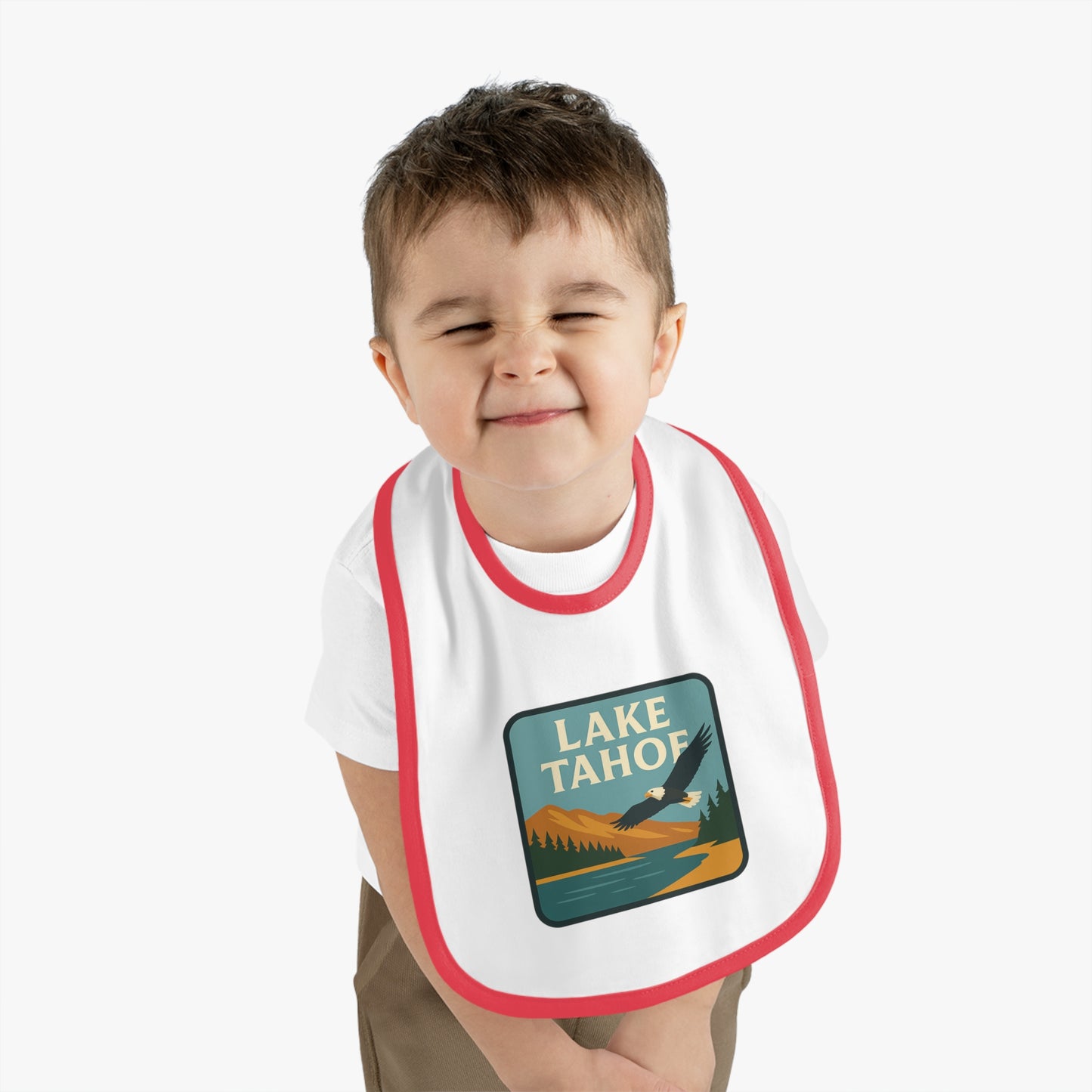 Lake Tahoe Baby Contrast Trim Jersey Bib