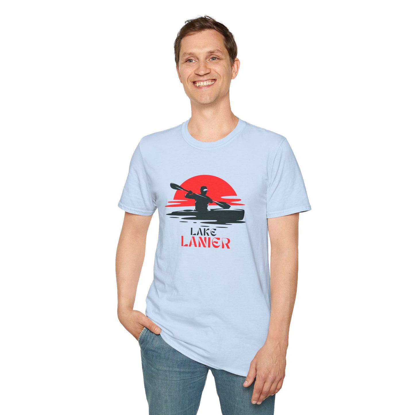 Lake Lanier Unisex Softstyle T-Shirt, Kayaking Shirt, Outdoor Adventure Tee, Lake Life Apparel, Father's Day Gift, Summer Wear
