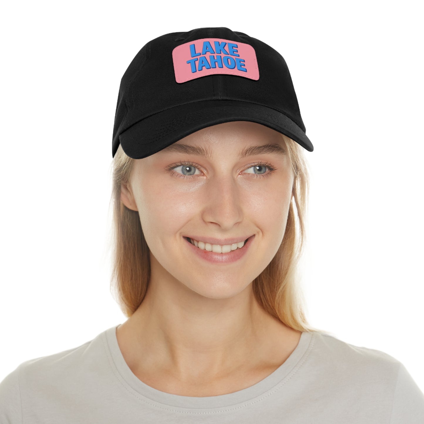 Lake Tahoe Dad Hat with Leather Patch (Rectangle)