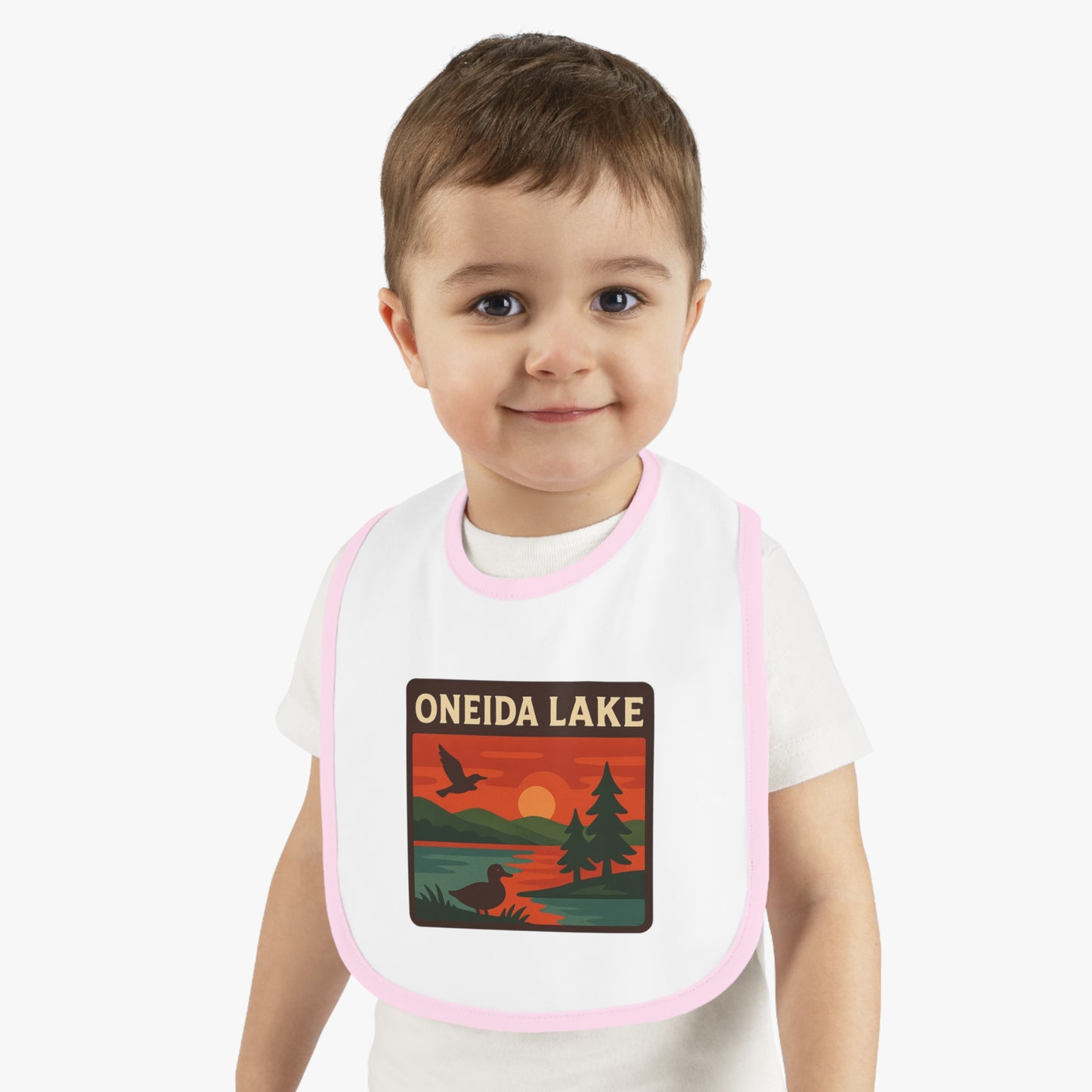 Oneida Lake Baby Contrast Trim Jersey Bib
