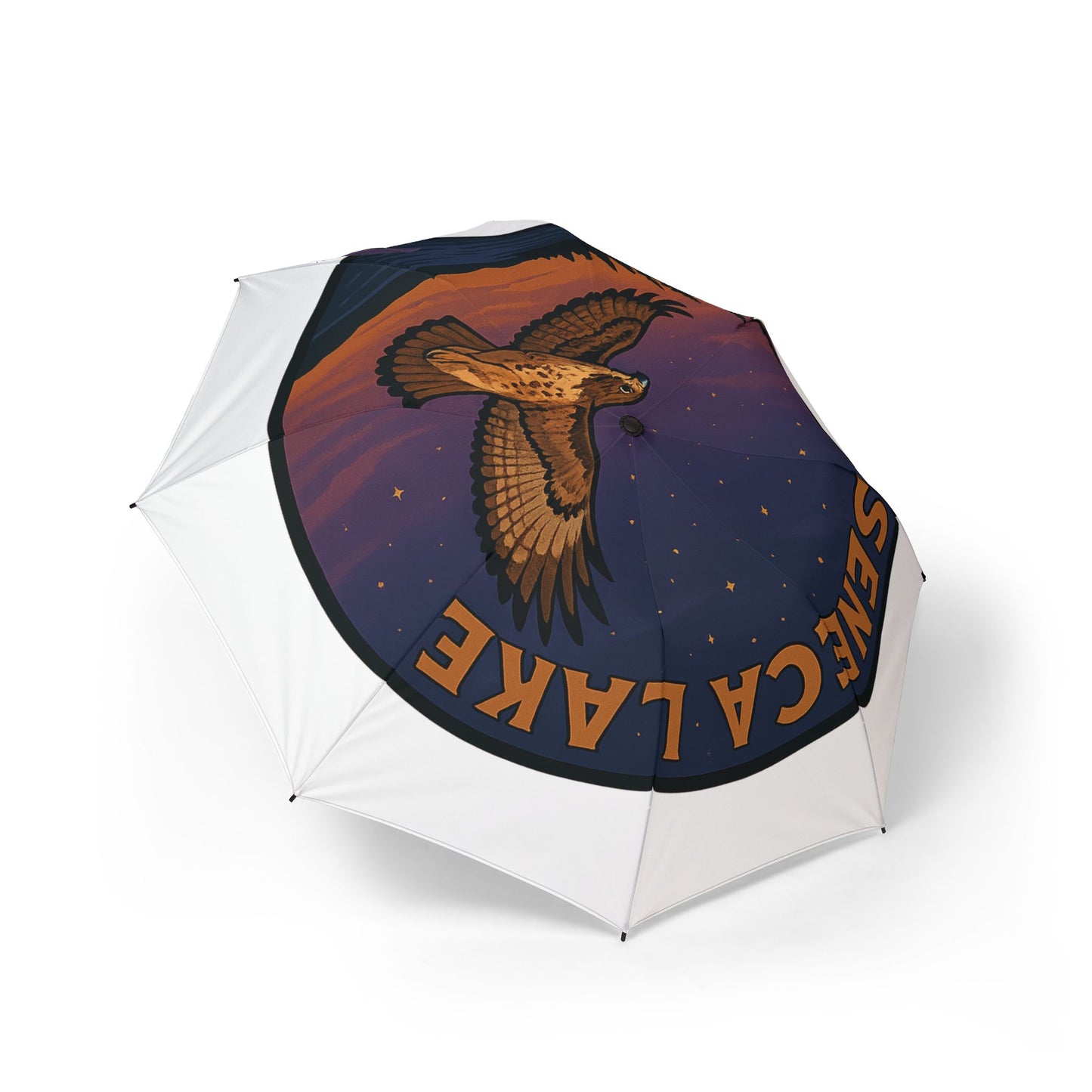Seneca Lake Semi-Automatic Foldable Umbrella, Travel Umbrella, Outdoor Gear, Gifts for Nature Lovers, Rainy Day Essential