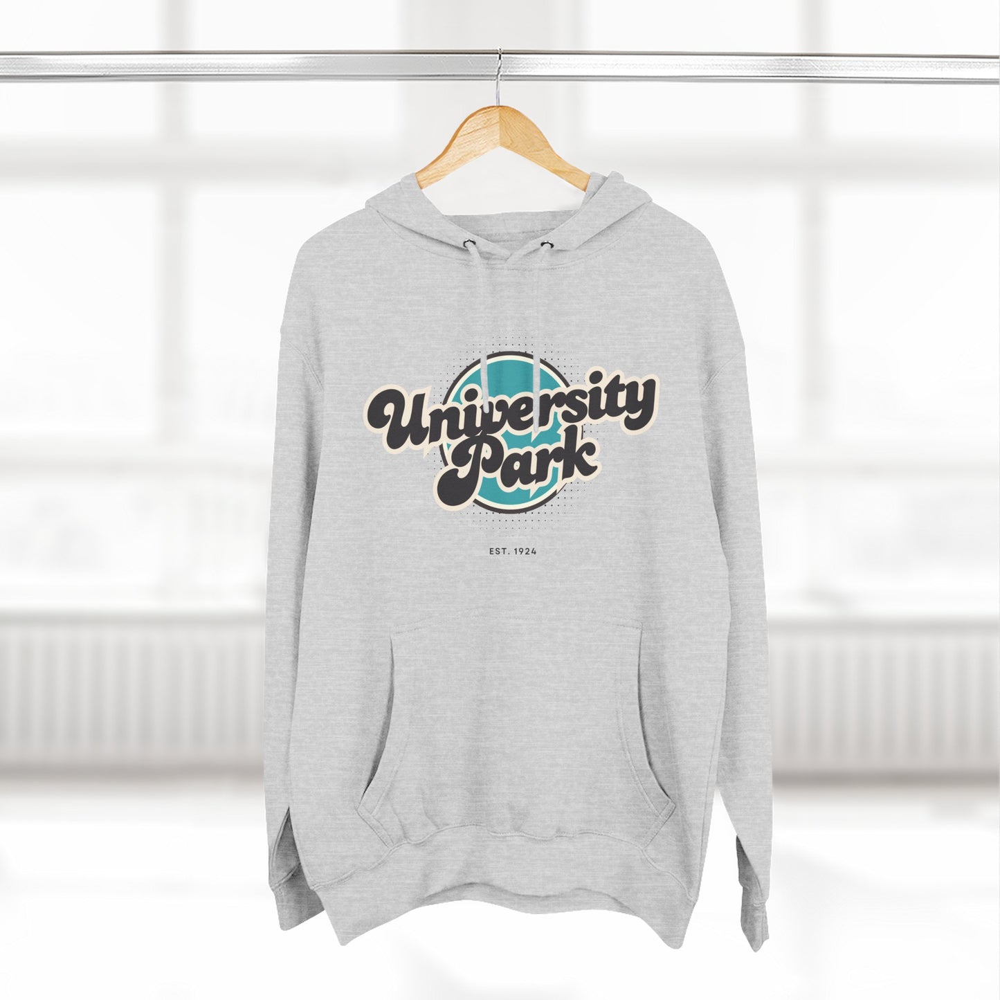 University Park Retro Vibe Hoodie for Casual Days, Streetwear, Unisex Gift, Cozy Layering Apparel