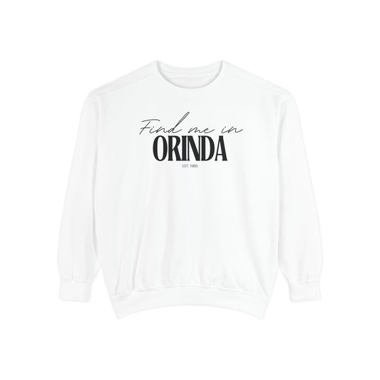 Orinda Cozy Sweatshirt, Unisex Garment-Dyed Crew, Casual Wear, Gift for Friends, Fall Fashion, Lounge Style