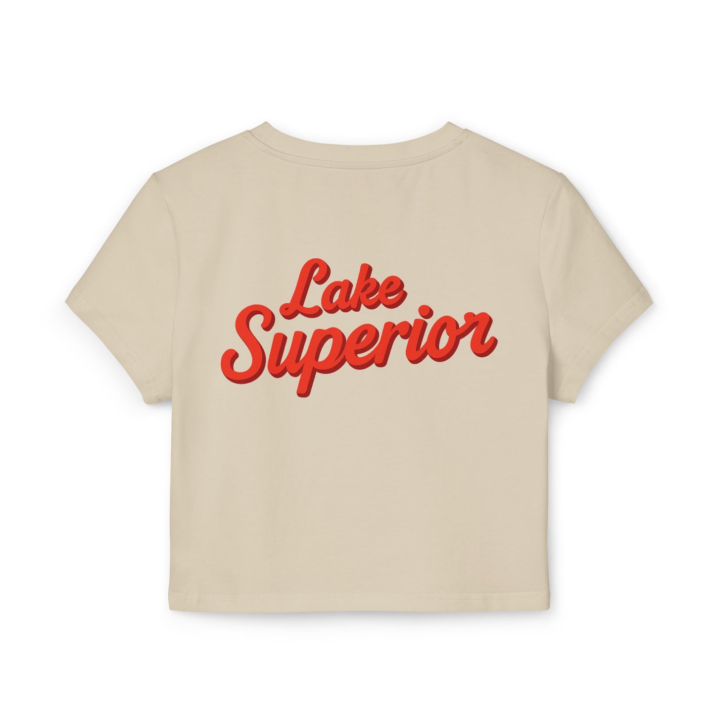 Lake Superior Women's Baby Tee - Vintage Style, Lake Lover Shirt, Summer Outfit, Nature Lover Gift, Travel-Inspired Top