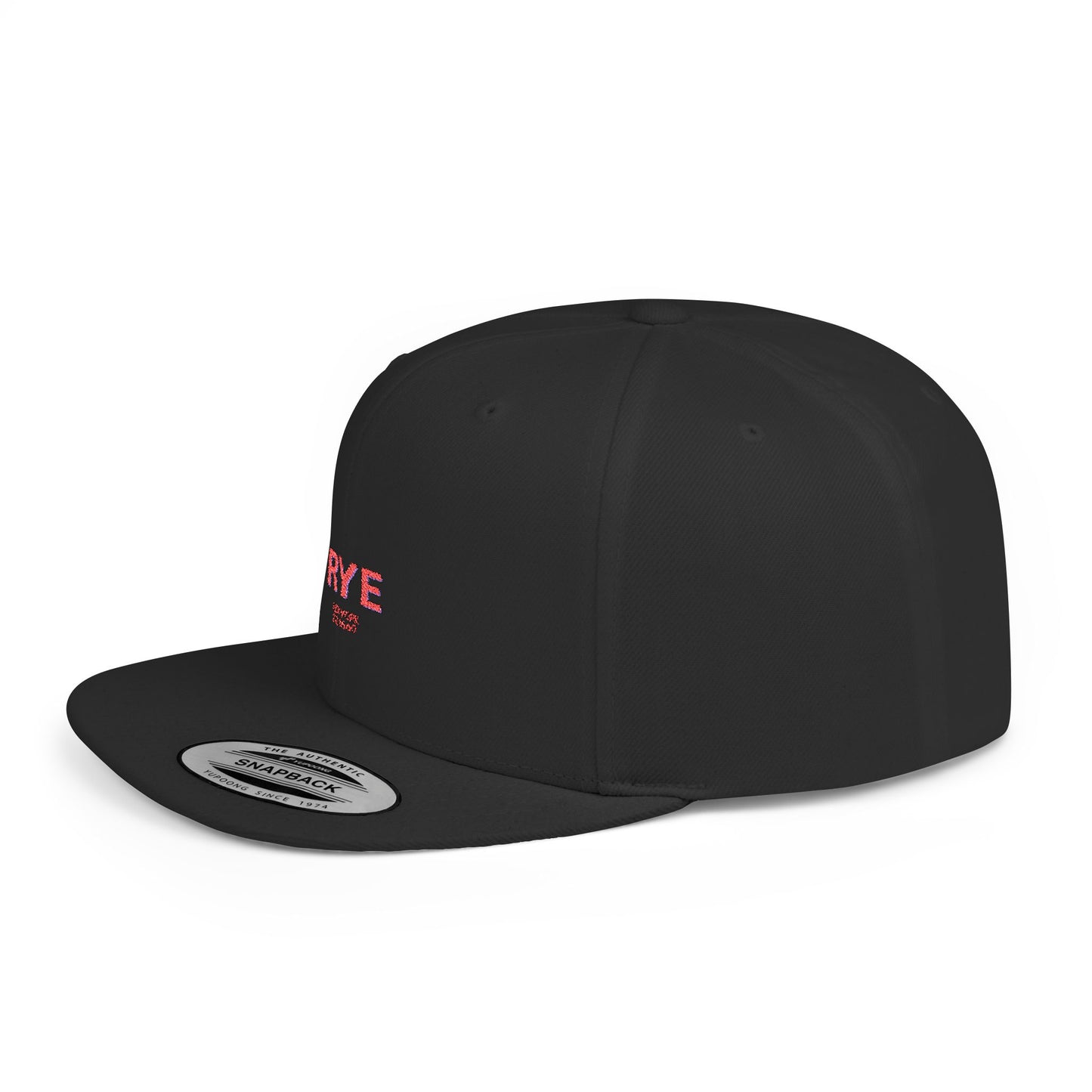 Rye Stylish Flat Bill Snapback Hat with Design, Perfect for Casual Outings, Streetwear, Gifts, Festivals, Everyday Wear