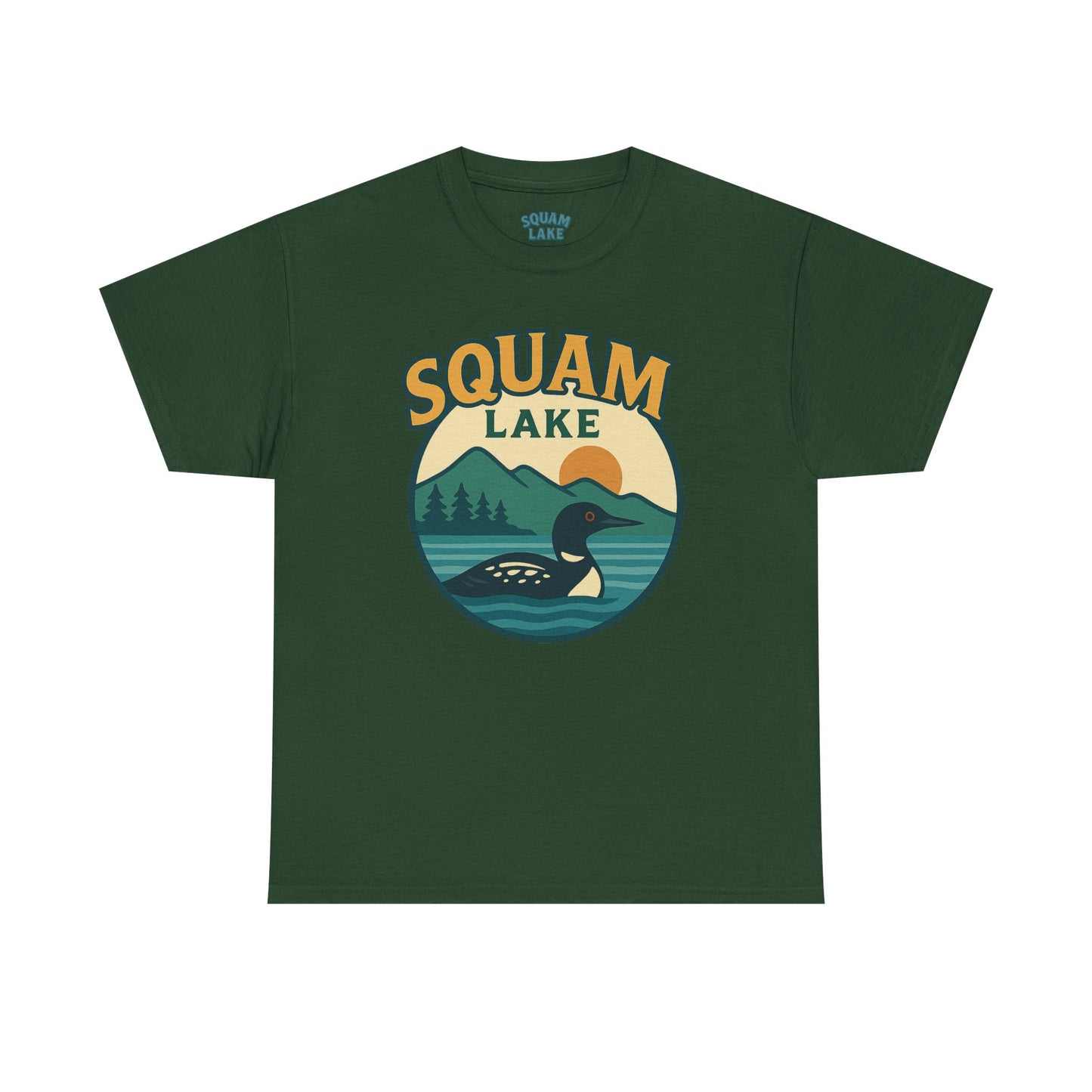 Squam Lake Graphic Tee | Unisex Heavy Cotton T-Shirt, Nature Lover Gift, Lake Adventure Shirt, Outdoor Apparel, Vintage Lake Design