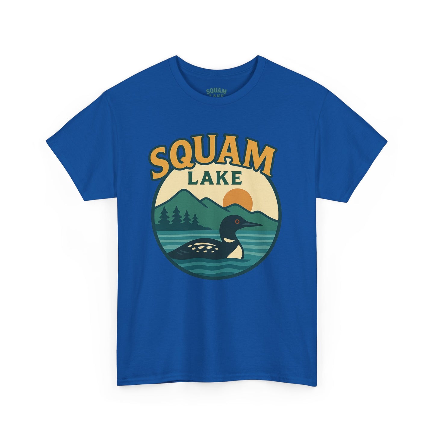 Squam Lake Graphic Tee | Unisex Heavy Cotton T-Shirt, Nature Lover Gift, Lake Adventure Shirt, Outdoor Apparel, Vintage Lake Design