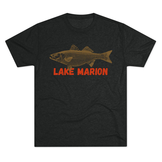 Lake Marion Fishing Tee, Unisex Crew Neck Shirt, Summer Lake Apparel, Gift for Fishermen, Outdoor Adventure T-Shirt, Lake House Style