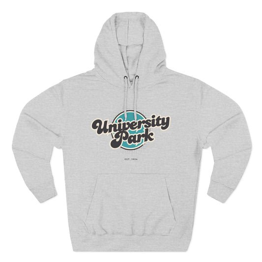 University Park Retro Vibe Hoodie for Casual Days, Streetwear, Unisex Gift, Cozy Layering Apparel