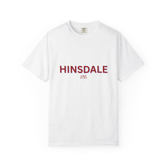 Hinsdale Garment-Dyed Unisex T-Shirt, Casual Tee, Vintage Style Shirt, Everyday Wear, Birthday Gift, Unique Apparel