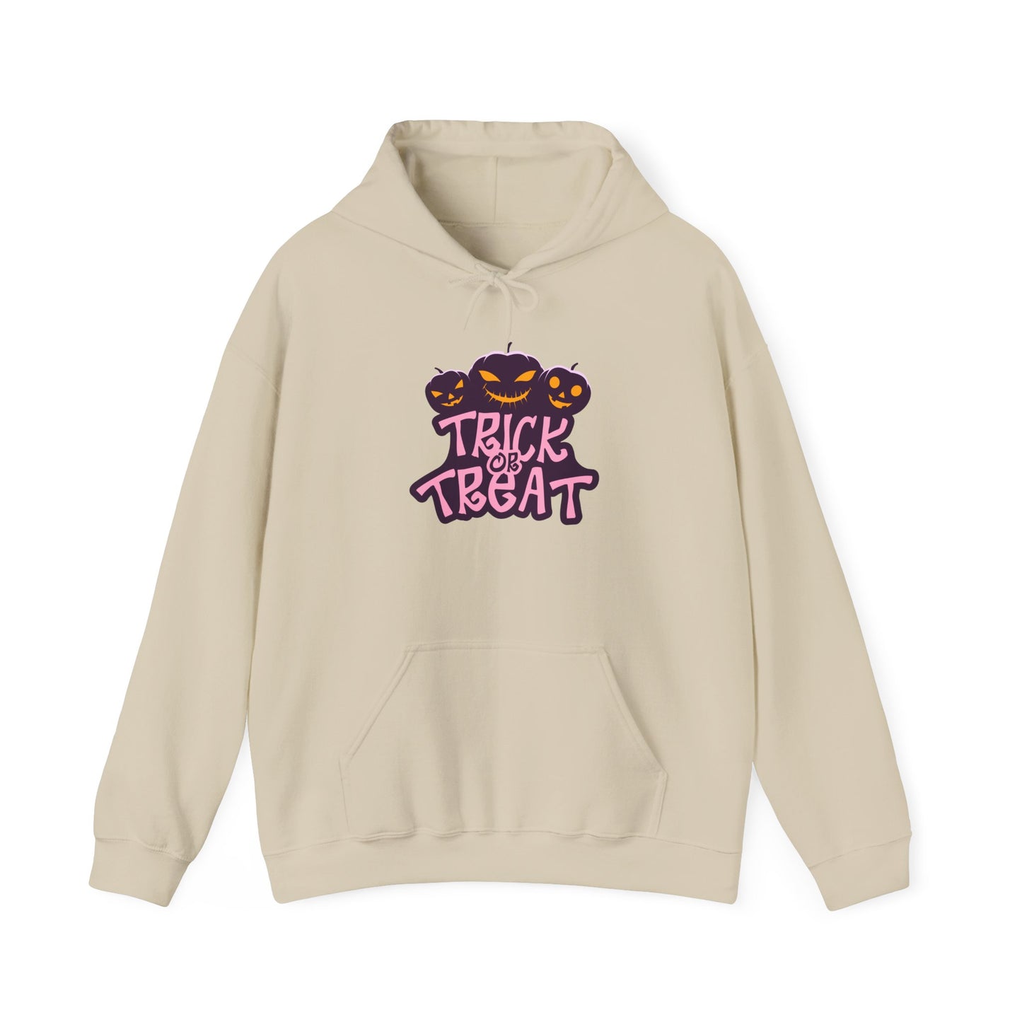 Halloween Trick or Treat Hoodie, Cozy Unisex Sweatshirt, Perfect for Fall Celebrations, Spooky Season Apparel, Gift for Halloween Lovers