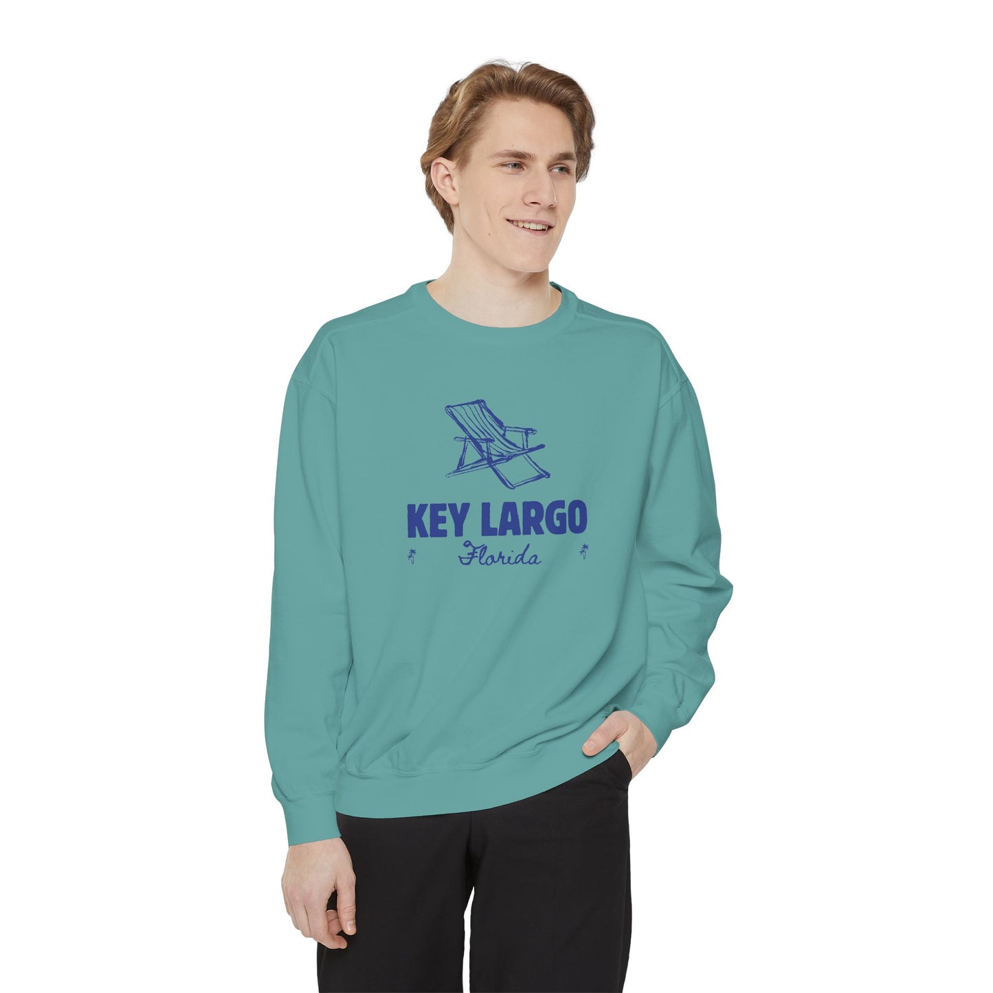 Key Largo Vibes Unisex Sweatshirt | Garment-Dyed Comfort, Perfect for Casual Outings, Travel, Gifts, Autumn Days