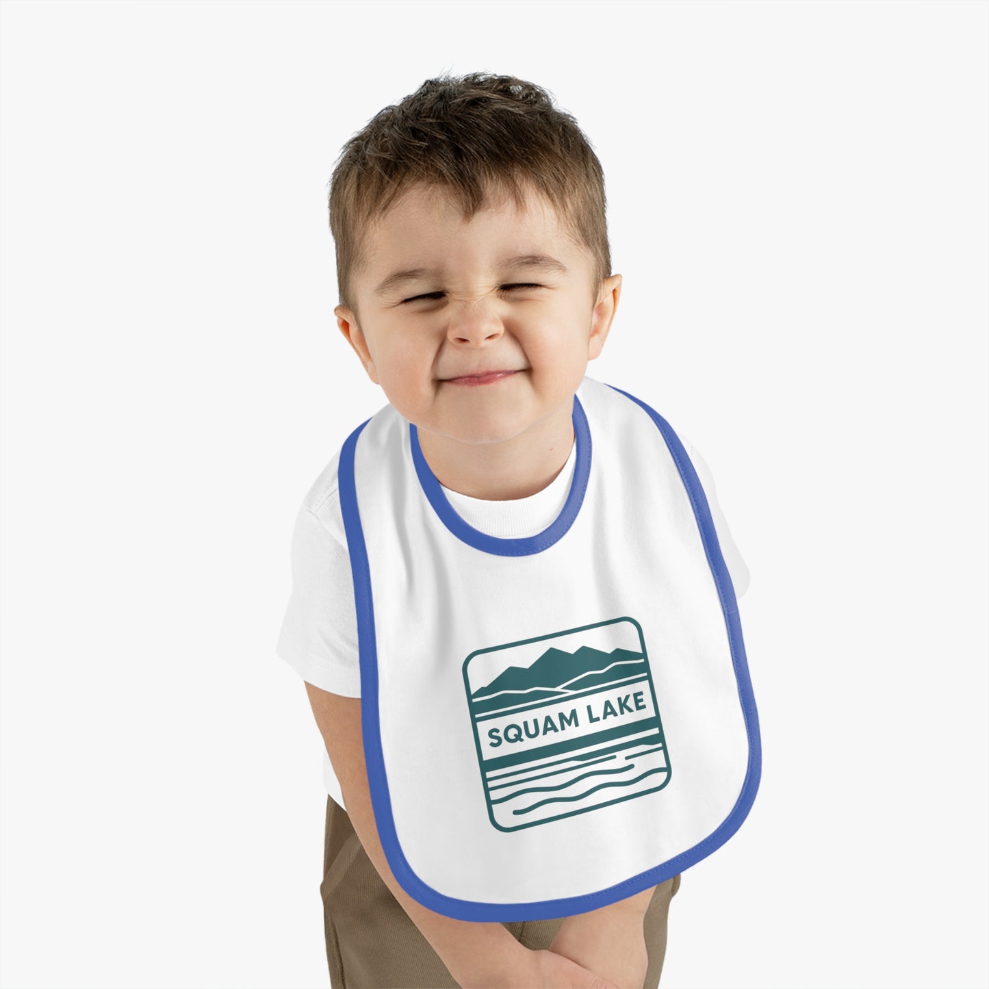 Squam Lake Baby Contrast Trim Jersey Bib