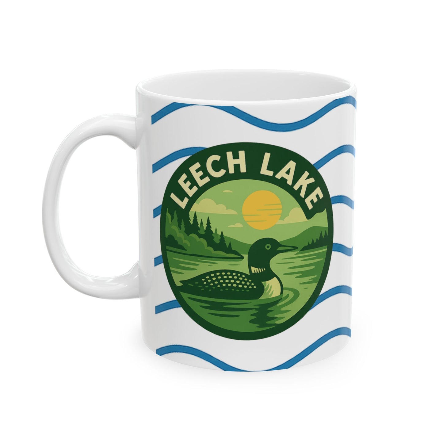 Leech Lake Serene Sunrise Ceramic Mug - Perfect for Coffee Lovers, Gift for Nature Enthusiasts, Beach Lover's Delight, Ocean Vibes, Relaxation
