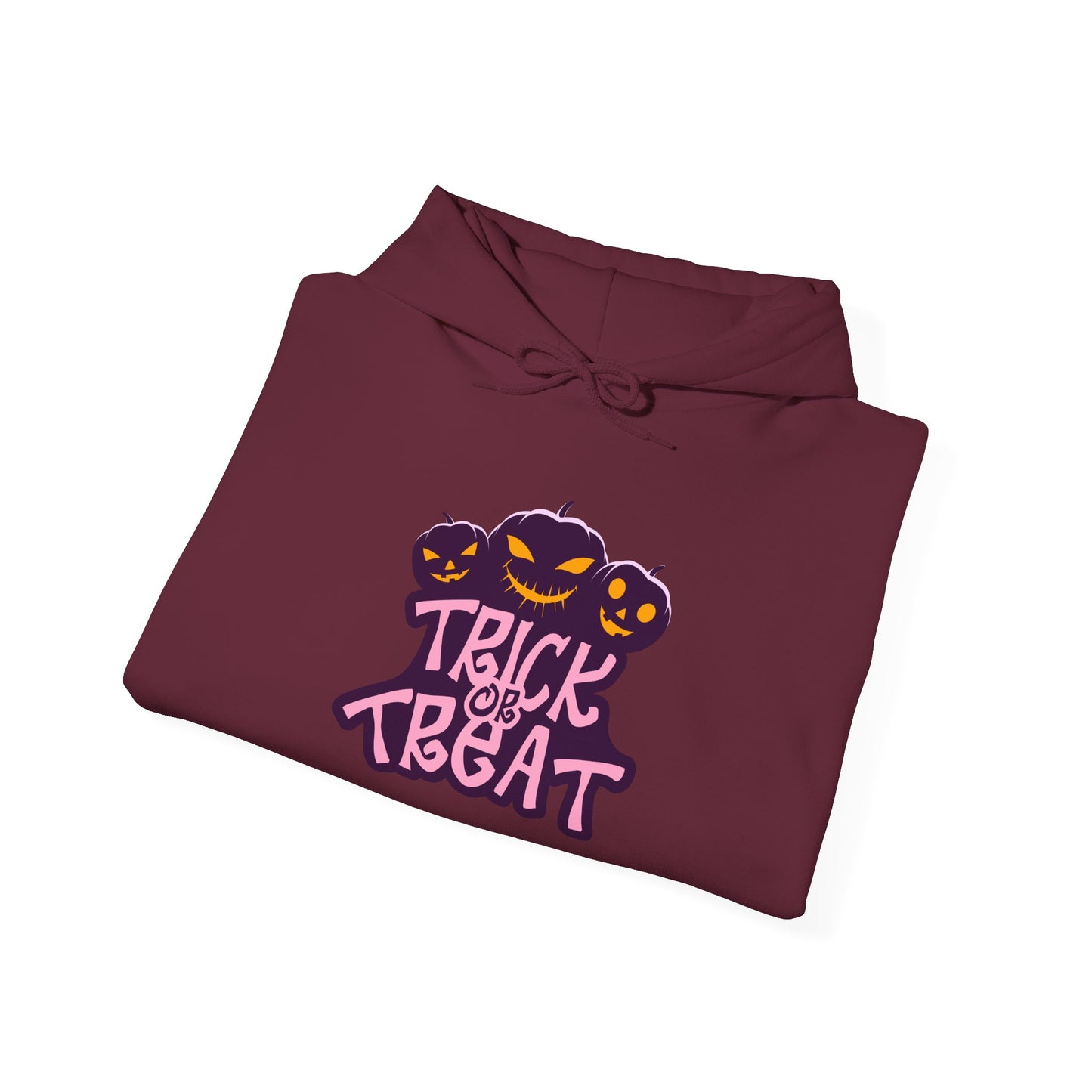 Halloween Trick or Treat Hoodie, Cozy Unisex Sweatshirt, Perfect for Fall Celebrations, Spooky Season Apparel, Gift for Halloween Lovers