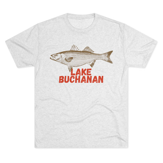 Lake Buchanan Fishing Tee, Unisex Crew Neck Shirt, Summer Lake Apparel, Gift for Fishermen, Outdoor Adventure T-Shirt, Lake House Style