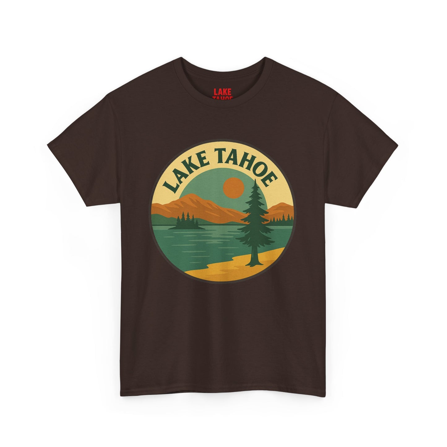Lake Tahoe Graphic Tee | Unisex Heavy Cotton T-Shirt, Nature Lover Gift, Lake Adventure Shirt, Outdoor Apparel, Vintage Lake Design
