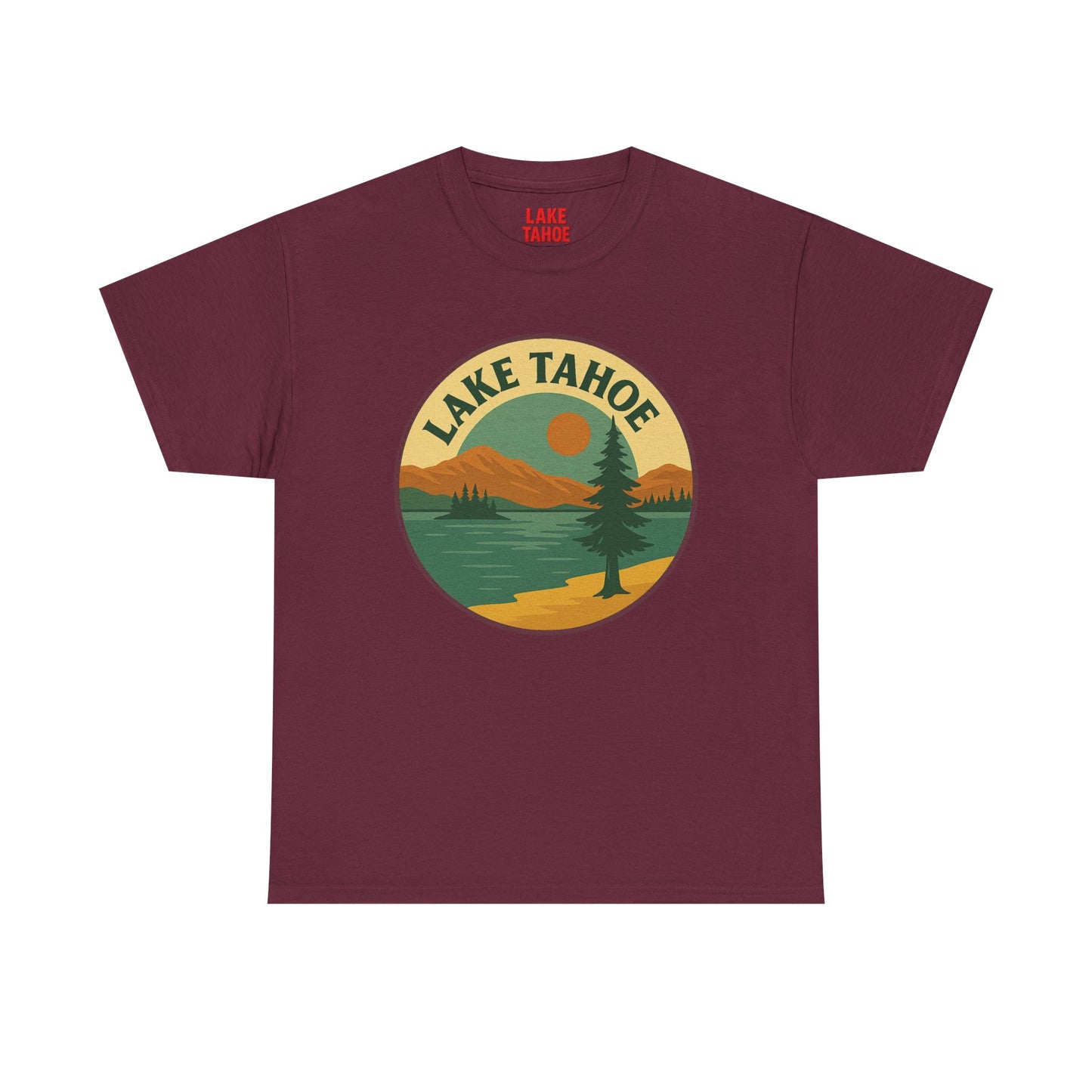 Lake Tahoe Graphic Tee | Unisex Heavy Cotton T-Shirt, Nature Lover Gift, Lake Adventure Shirt, Outdoor Apparel, Vintage Lake Design