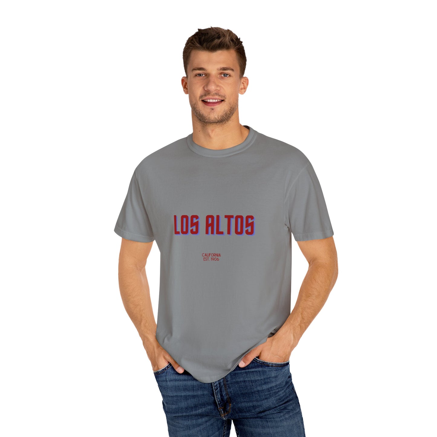 Los Altos Garment-Dyed Unisex T-Shirt, Casual Tee, Vintage Style Shirt, Everyday Wear, Birthday Gift, Unique Apparel