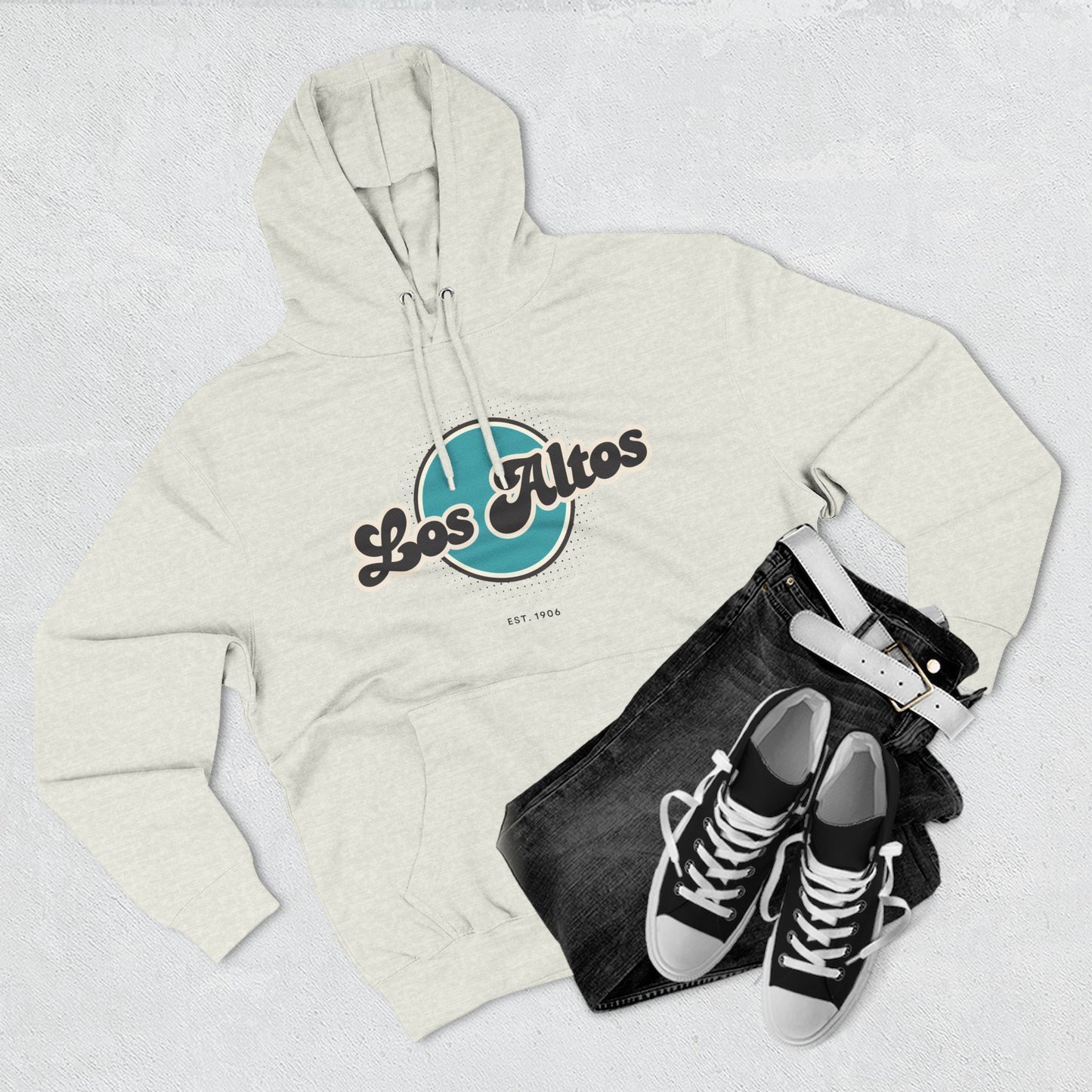 Los Altos Retro Vibe Hoodie for Casual Days, Streetwear, Unisex Gift, Cozy Layering Apparel