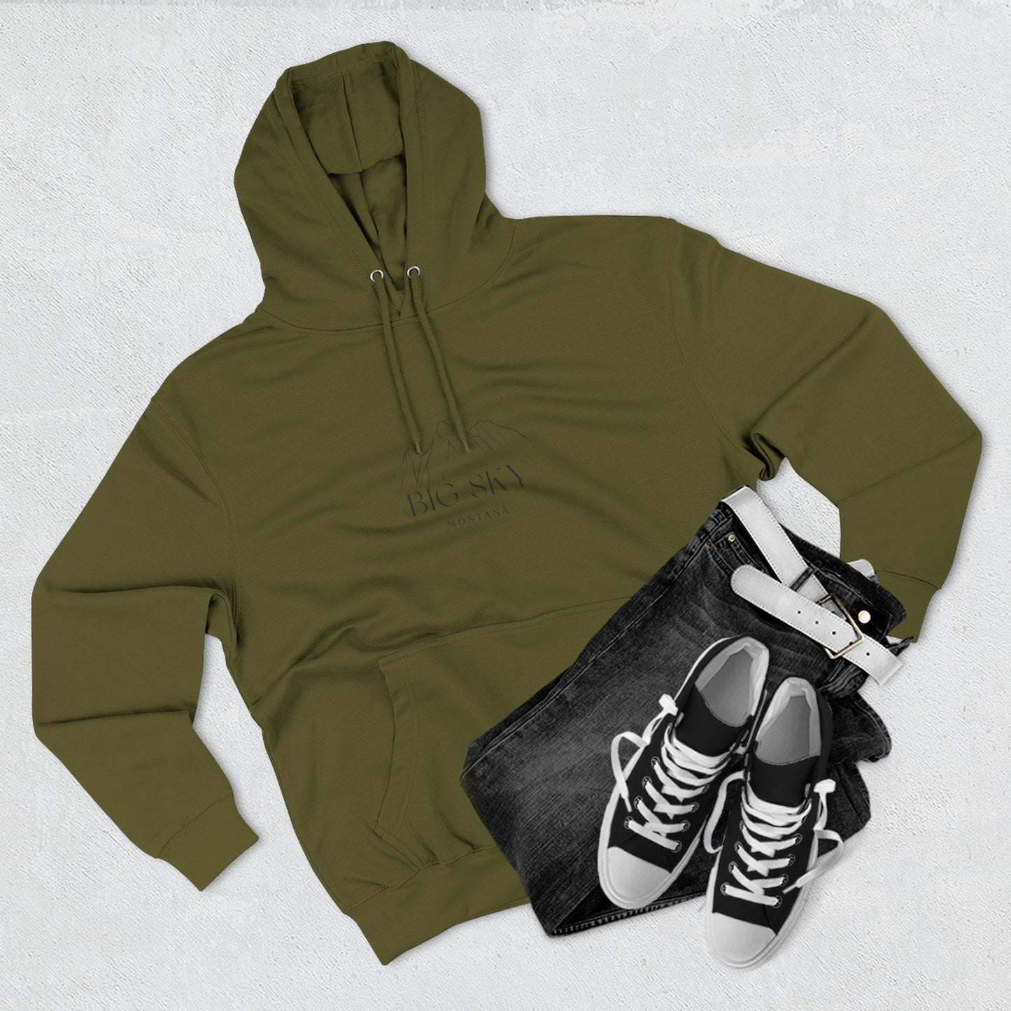 Big Sky Inspired Fleece Hoodie, Casual Wear, Relaxation, Gift for Autumn Lovers, Travel Essential