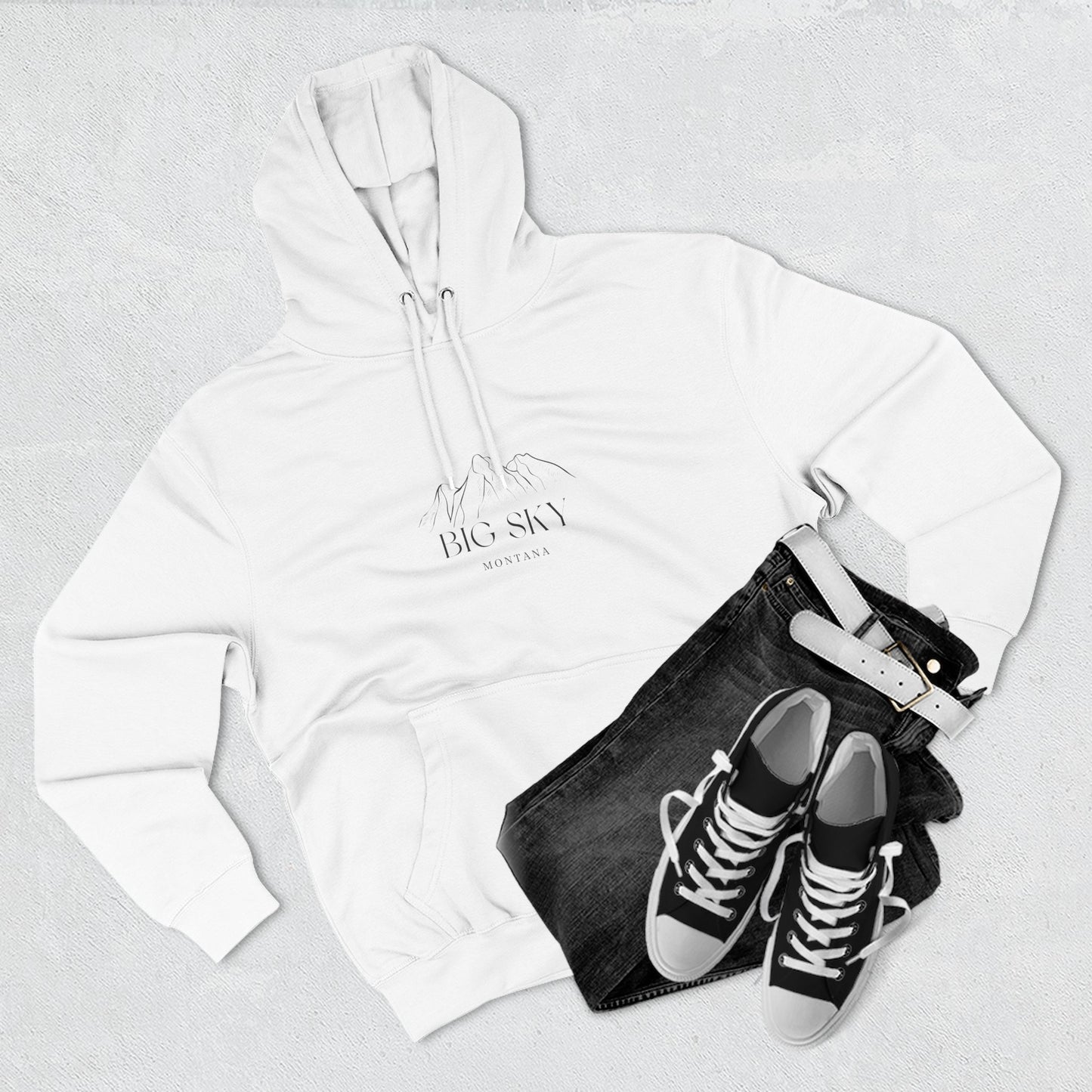 Big Sky Inspired Fleece Hoodie, Casual Wear, Relaxation, Gift for Autumn Lovers, Travel Essential