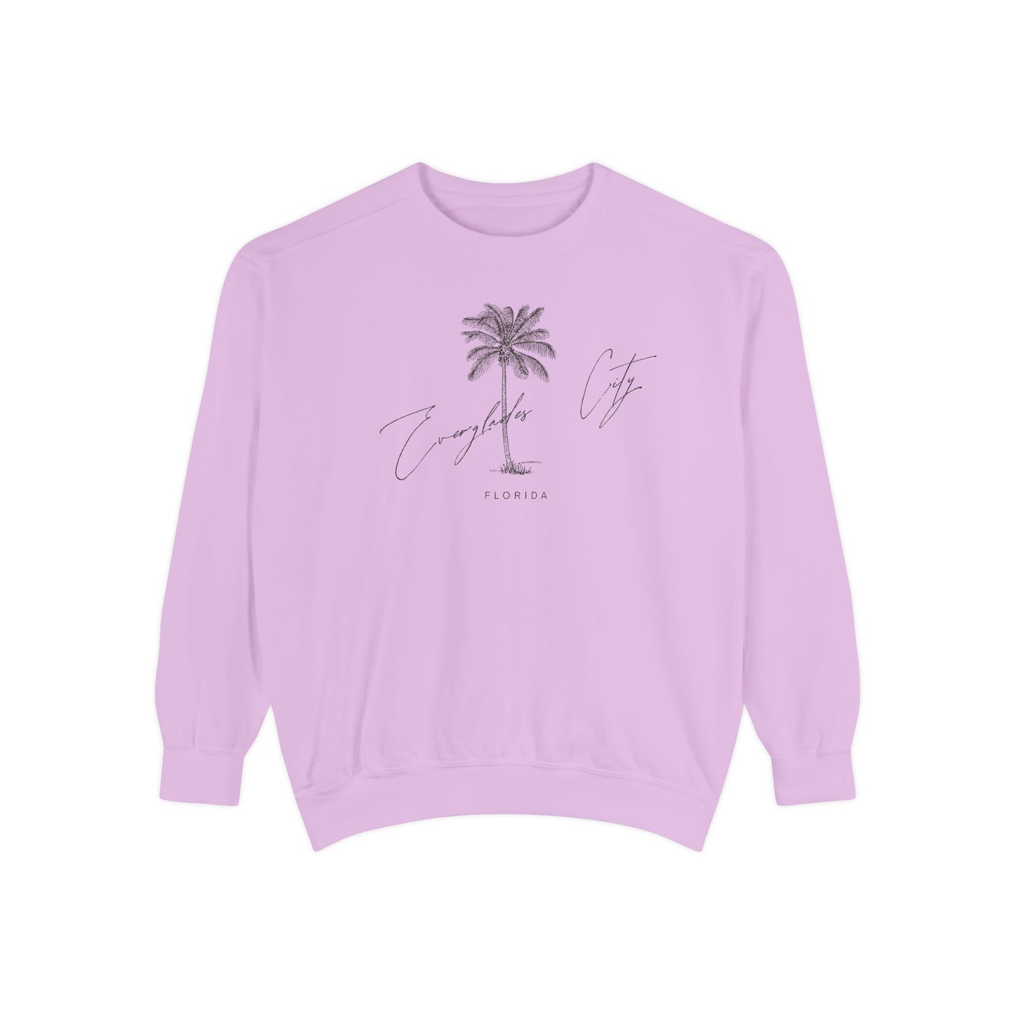 Everglades City Chill Vibes Sweatshirt - Unisex Garment-Dyed Style, Perfect for Lounging