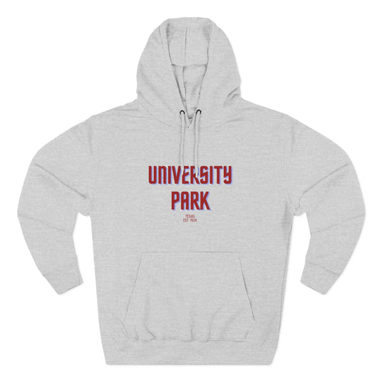 University Park Fleece Hoodie, Casual Sweatshirt, Cozy Layering Piece, Perfect Gift for All Occasions, Stylish Streetwear