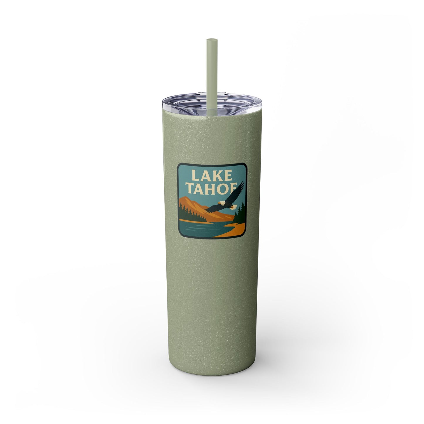 Lake Tahoe Skinny Tumbler - 20oz Travel Mug, Eco-Friendly Drinkware for Adventurers, Ideal for Camping, Picnics, and Daily Hydration