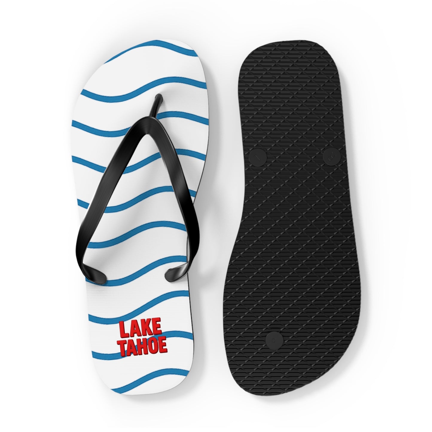 Lake Tahoe Beachy Vibes Flip Flops - Summer Sandals, Poolside Footwear, Vacation Essentials, Casual Summer Shoes, Beach Accessories