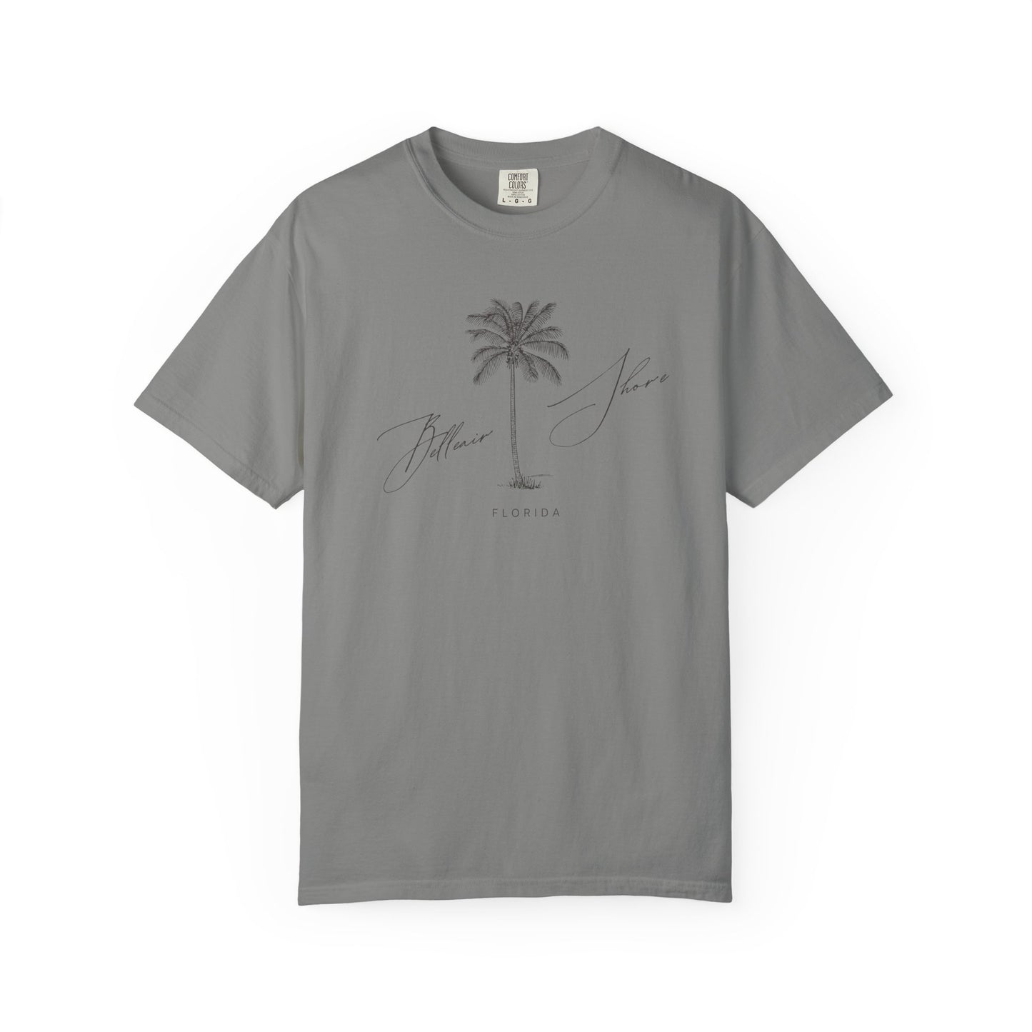 Belleair Shore Chill Vibes Palm Tree Tee - Unisex Garment-Dyed T-shirt for Beach Lovers, Summer Outings, Casual Wear, Gifts for Him/Her
