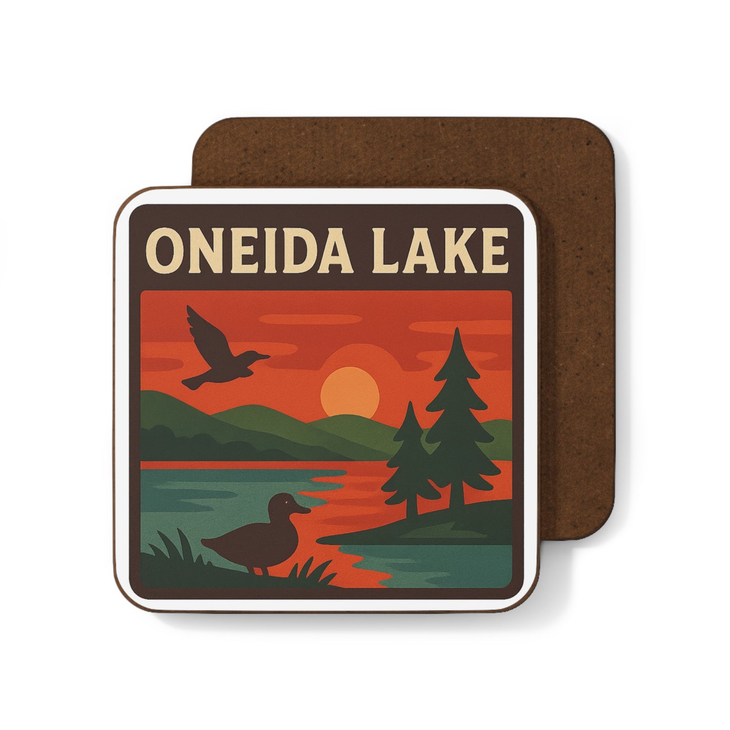 Oneida Lake Hardboard Back Coaster