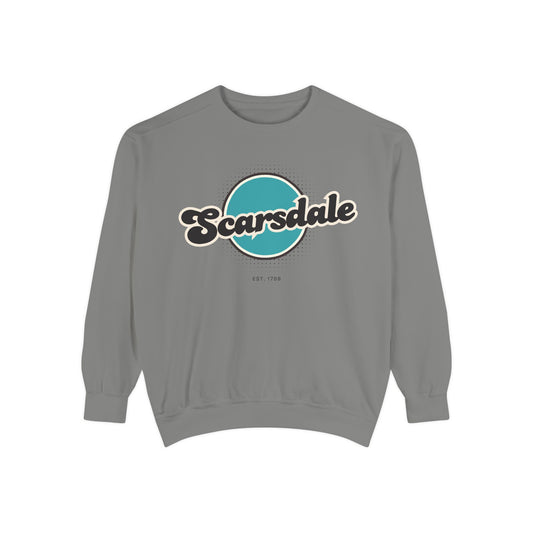 Scarsdale Vintage Sweatshirt, Cozy Unisex Pullover, Retro Style, Perfect for Casual Outfits, Gift for Him or Her